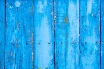 Blue vertical background of old wood boards