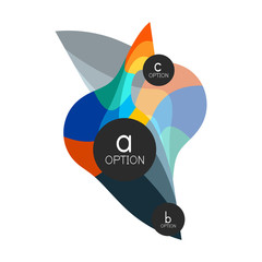 Abstract colorful geometric option infographics design template with sample abc options. Abstract background for business presentation or information banner