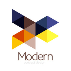 Obraz premium Triangle shape design abstract business logo icon design. Company logotype branding emblem idea