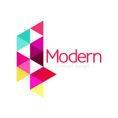 Triangle shape design abstract business logo icon design. Company logotype branding emblem idea