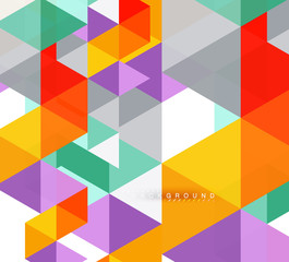 Multicolored triangles abstract background, mosaic tiles concept