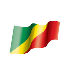 Congo flag, vector illustration on a white background