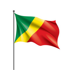 Congo flag, vector illustration on a white background