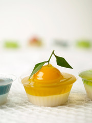 Colorful Coconut jelly Thai dessert