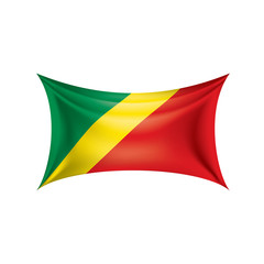Congo flag, vector illustration on a white background
