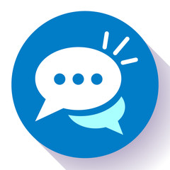 Live chat icon with dialog clouds vector. Speech bubble symbol for your web site design, logo, app, UI