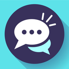 Live chat icon with dialog clouds vector. Speech bubble symbol for your web site design, logo, app, UI