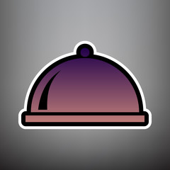 Server sign illustration. Vector. Violet gradient icon with blac
