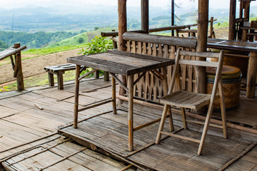 chair on top of the mountain at Windtime Khao kho , Phetchabun in Thailand.