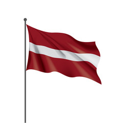 Latvia flag, vector illustration on a white background