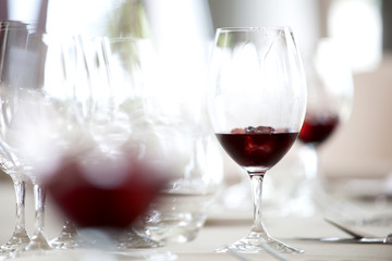 glasses of fresh vermouth on a table