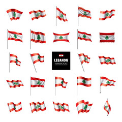Lebanese flag, vector illustration on a white background