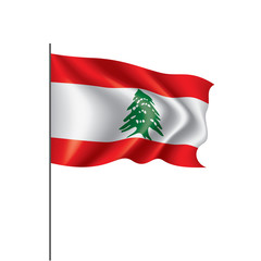 Lebanese flag, vector illustration on a white background