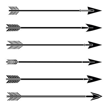 Arrows icons set. Hipster, tribal, indian, boho medieval style.