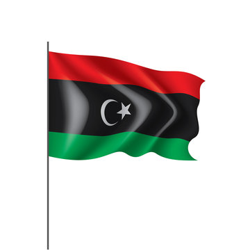 Libya flag, vector illustration on a white background