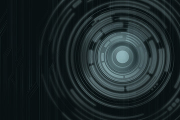 Digital background of different sized circles on dark blue background