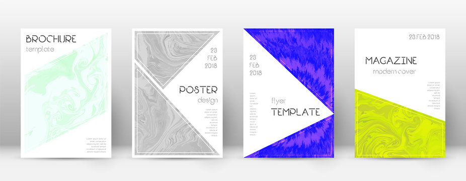 Abstract cover. Terrific design template. Suminagashi marble triangle poster. Terrific trendy abstra