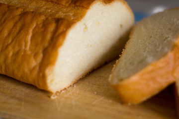 Piece of bread on the table