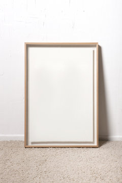 empty white wood photo(picture) frames 