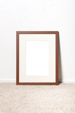 empty white wood photo(picture) frames 
