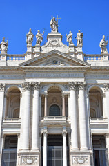 Fototapeta na wymiar Italy, Rome, main facade of the Basilica of San Giovanni in Laterano. View and detail.