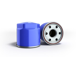  automobile oil filter 3d render on white