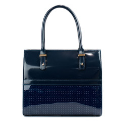 Blue handbag isolated on white background.