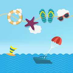 Flat design travel icon summer holidays