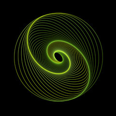 Cerchio colorato su fondo nero, concetto di movimento