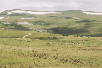 Republic of Adygea / Russia - July 28, 2018: Views on the landscape of the Caucasian Reserve