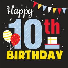 ten birthday celebration greeting card design