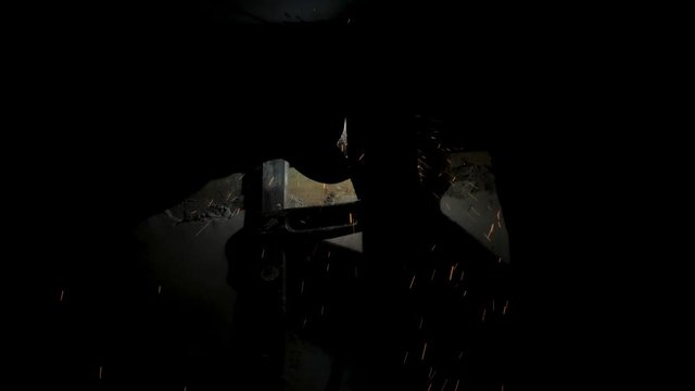 Metal Welding - sparks and flash effect