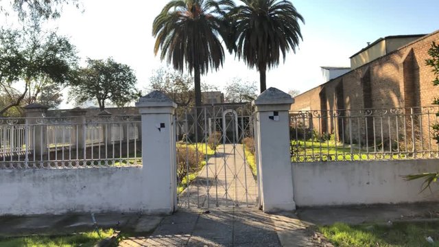 Abandoned Cementery interior of the old Asylum of the Little Sisters of the Poor located in Santiago de Chile. Convent of Nuns built in 1898.