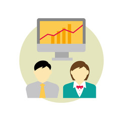 color illustration icon / business,company growth