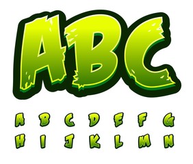 Alphabet green zombie
