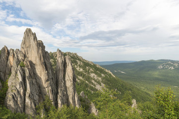 Fototapeta premium Taganay National Park, view from the peak of the mountain
