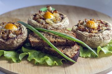 stuffed mushrooms with vegetables and eggs