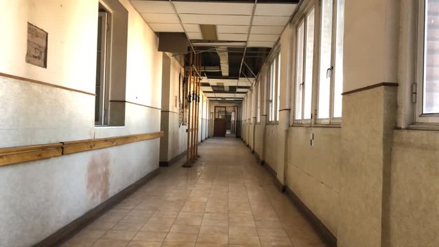 Empty corridors of abandoned convent