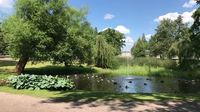 A walk in the park with a lake
