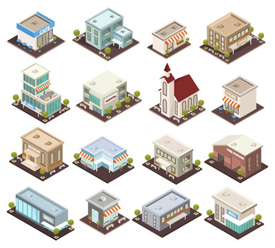 Urban Architecture Isometric Icons