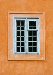 Fototapeta na wymiar Wooden window on the wall in Vienna