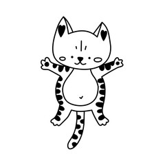 Doodle kitten character.