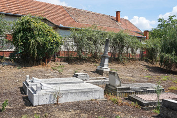 Tombstones in the jewish cemetery
