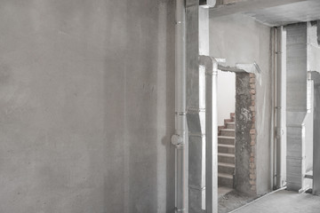 initial preparation of the premises for finishing work. plastered walls. primary repairs in the room