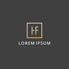 HF. Monogram of Two letters H & F . Luxury, simple, minimal and elegant HF logo design. Vector illustration template.