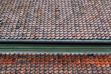 Tile roof, two levels. Norway