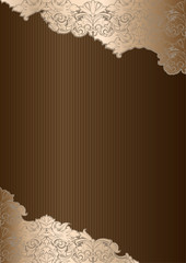 Royal background in the style of vintage, baroque, rococo, renaissance. With a classic floral ornament. In gold, beige, chocolate, bronze, coffee shades. vertical format