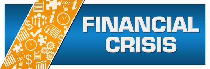 Financial Crisis Orange Business Element Blue Left Side 