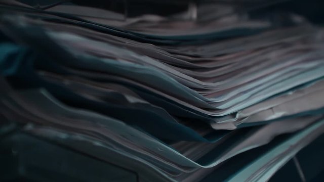 Stack of pappers in the office.