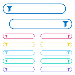 Filter icons icons in rounded color menu buttons
